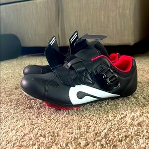 Black and Red Cycling Shoes